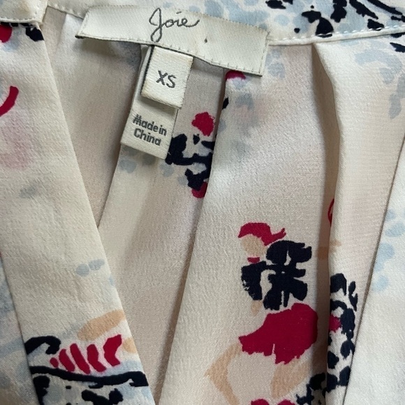 JOIE Aruna Floral silk sleeveless blouse unique print tennis bikes XS - Picture 3 of 6